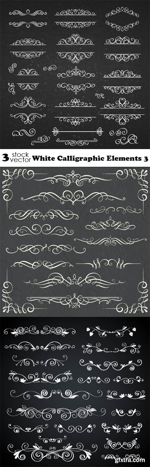 Vectors - White Calligraphic Elements 3