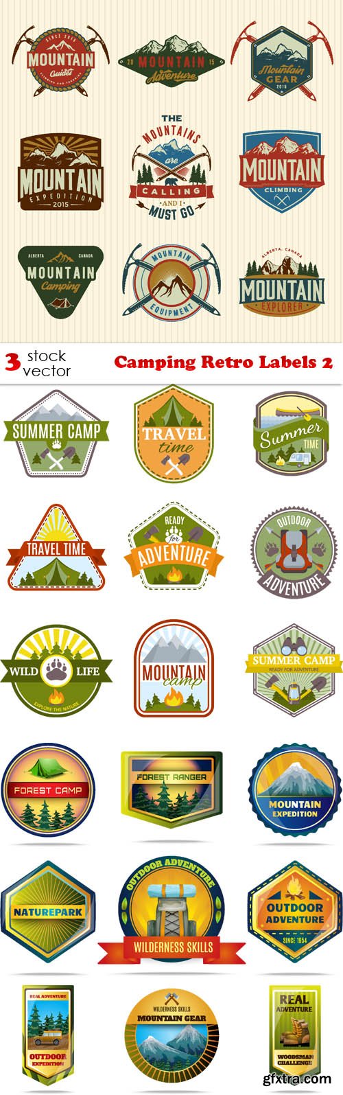 Vectors - Camping Retro Labels 2