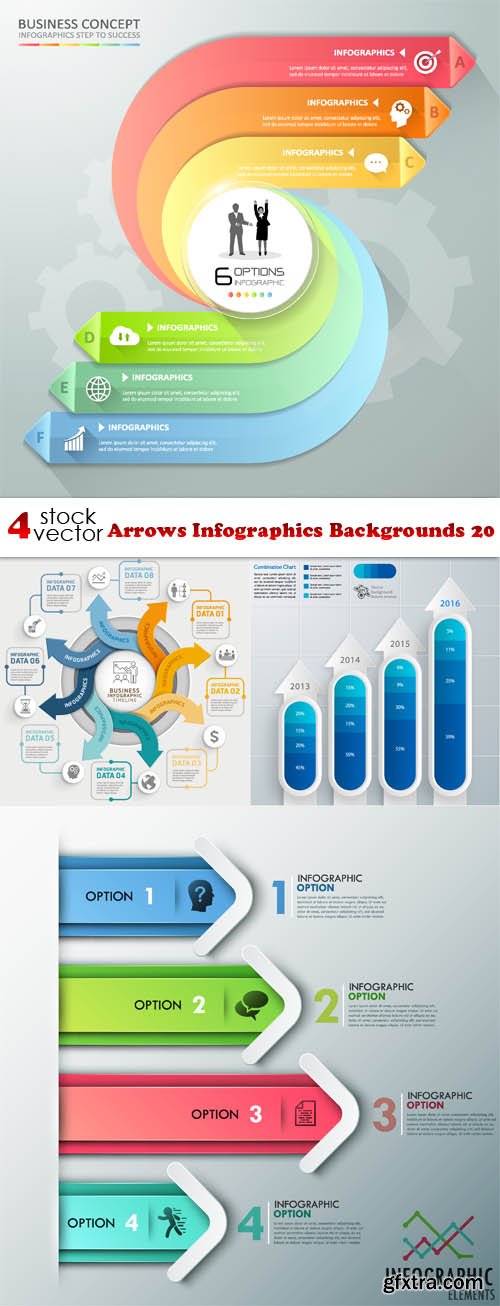 Vectors - Arrows Infographics Backgrounds 20