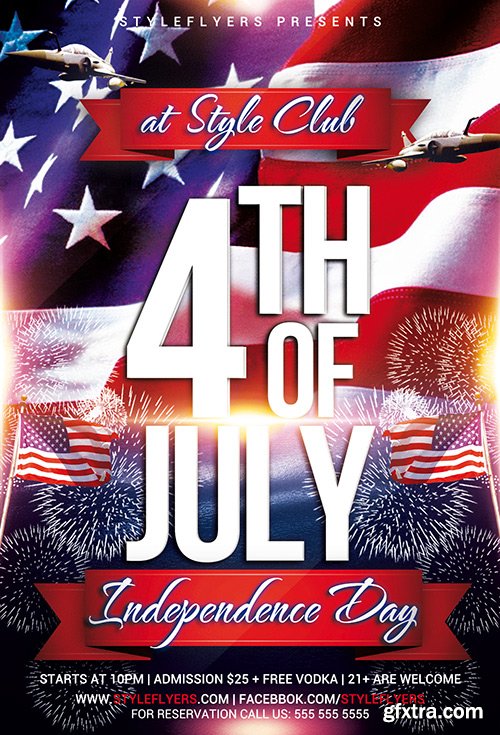 Independence Day PSD Flyer Template + Facebook Cover