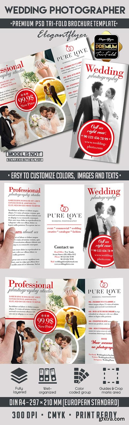 Wedding Photography – Premium Tri-Fold PSD Brochure Template