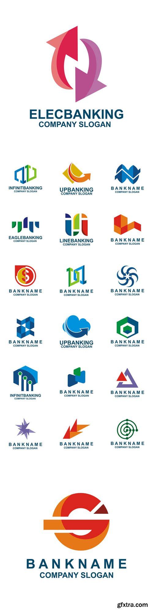 Vector Set - Logo Design Banking Financial Business Icon