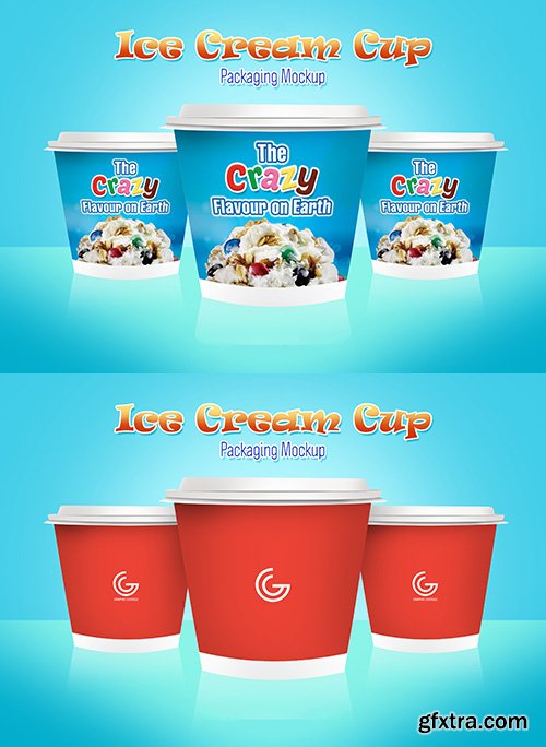 PSD Mock-Up - Ice Cream Cup Packaging