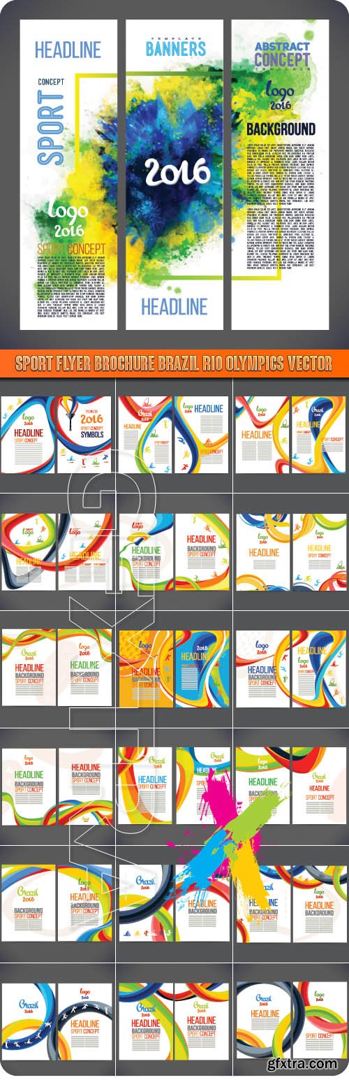 Sport flyer brochure Brazil Rio Olympics vector