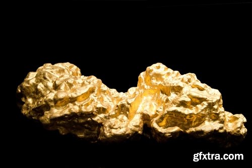 Collection gold nugget gemstone metal 25 HQ Jpeg