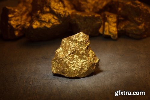 Collection gold nugget gemstone metal 25 HQ Jpeg