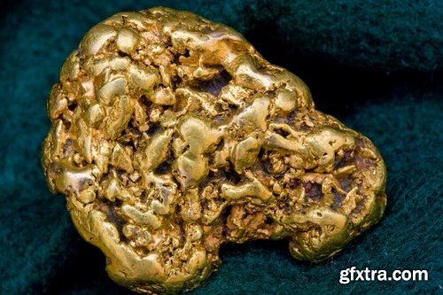 Collection gold nugget gemstone metal 25 HQ Jpeg