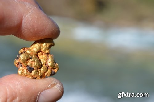 Collection gold nugget gemstone metal 25 HQ Jpeg