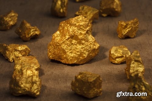 Collection gold nugget gemstone metal 25 HQ Jpeg