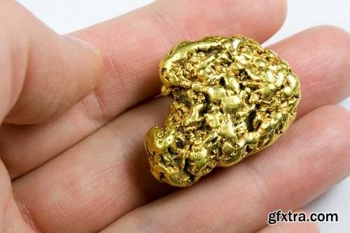 Collection gold nugget gemstone metal 25 HQ Jpeg