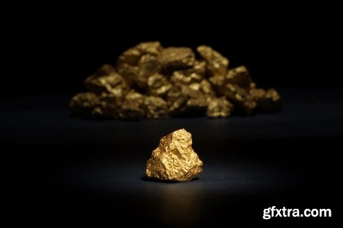 Collection gold nugget gemstone metal 25 HQ Jpeg