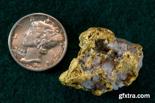 Collection gold nugget gemstone metal 25 HQ Jpeg