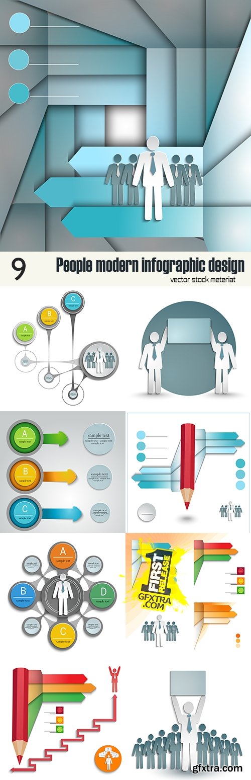 People modern infographic design