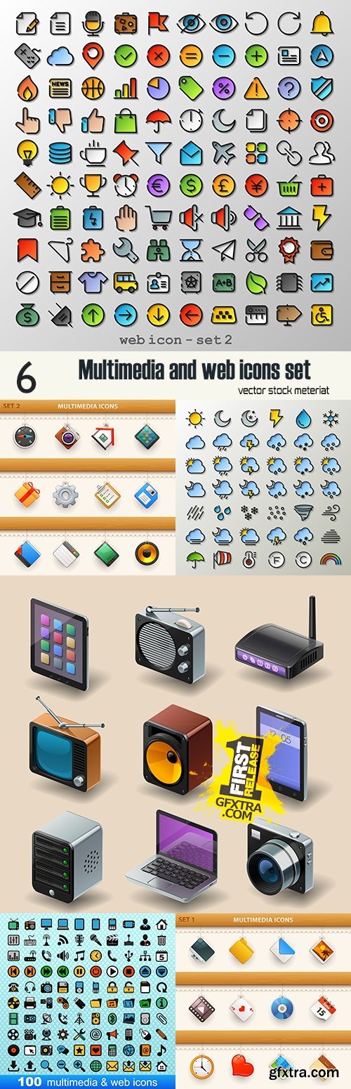 Multimedia & web icons set