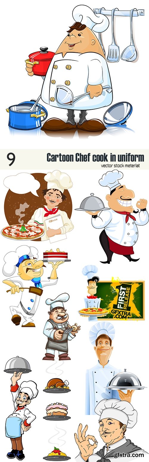 Cartoon Chef cook in uniform