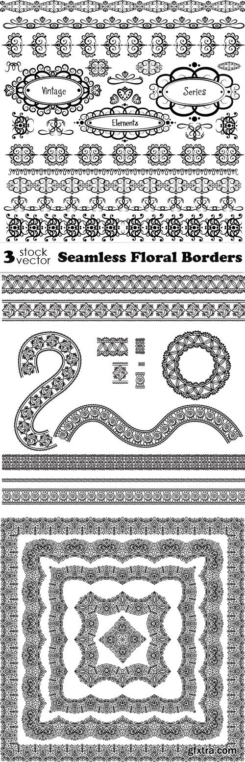 Vectors - Seamless Floral Borders