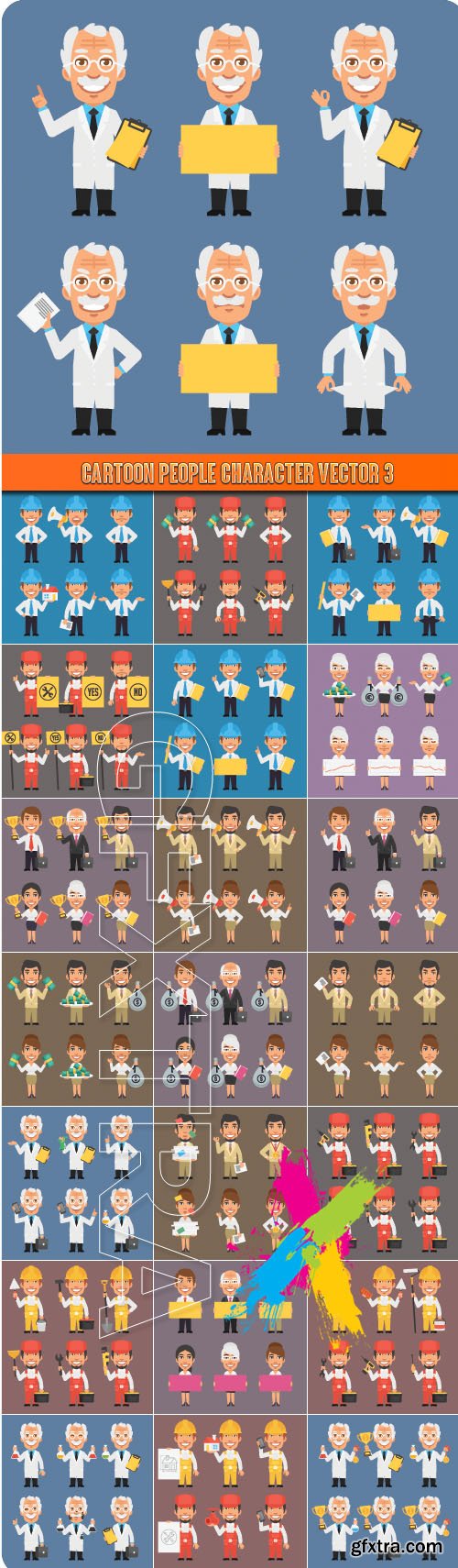 Cartoon people character vector 3