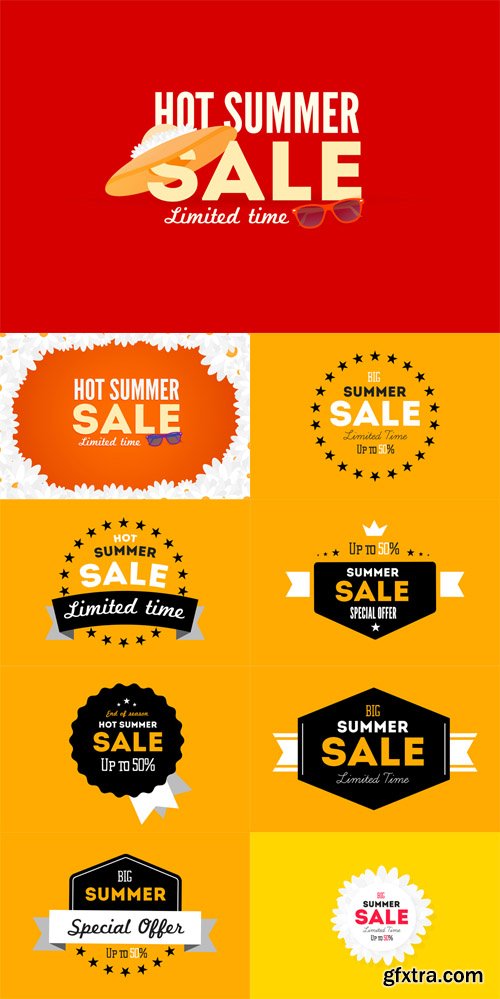 Vector Set - Hot Summer Sale Banners