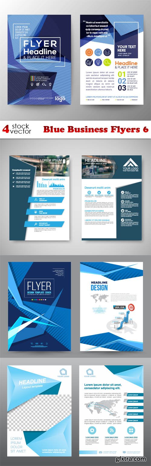 Vectors - Blue Business Flyers 6