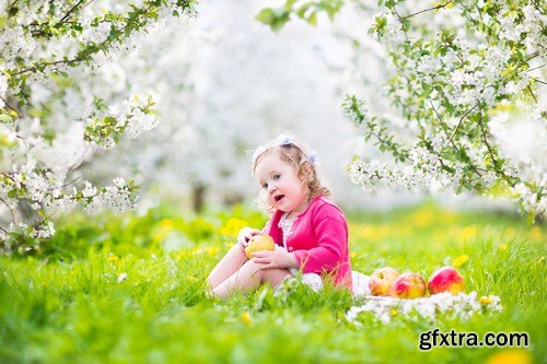 Cute girl in fairy costume in a flower field 6x JPEG