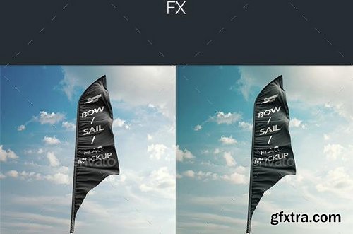 Graphicriver Feather / Bow / Sail Flag Mockup 11557451