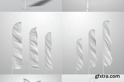 Graphicriver Feather / Bow / Sail Flag Mockup 11557451