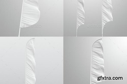 Graphicriver Feather / Bow / Sail Flag Mockup 11557451