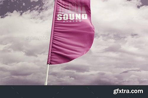 Graphicriver Feather / Bow / Sail Flag Mockup 11557451