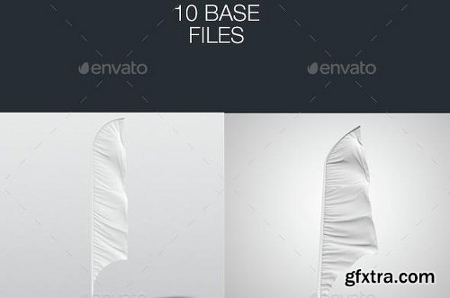 Graphicriver Feather / Bow / Sail Flag Mockup 11557451