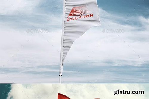 Graphicriver Feather / Bow / Sail Flag Mockup 11557451