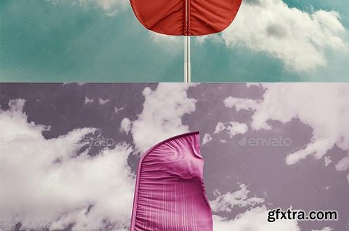 Graphicriver Feather / Bow / Sail Flag Mockup 11557451