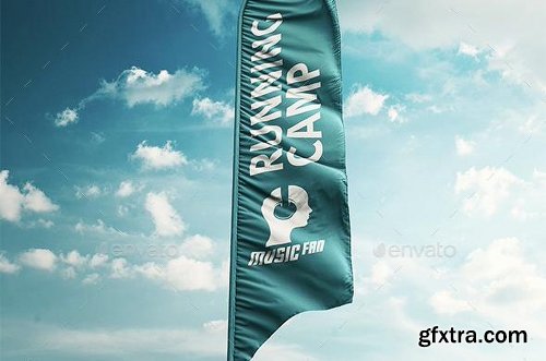 Graphicriver Feather / Bow / Sail Flag Mockup 11557451