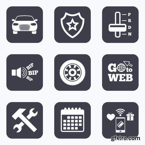 Collection of vector icons flat picture on various subjects 5- 25 EPS