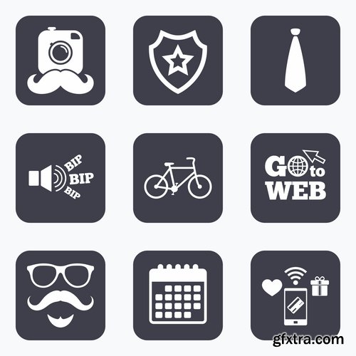 Collection of vector icons flat picture on various subjects 5- 25 EPS