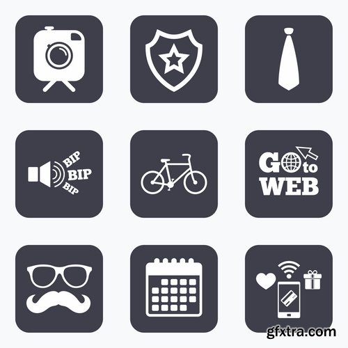 Collection of vector icons flat picture on various subjects 5- 25 EPS