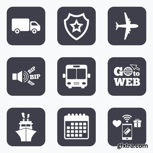 Collection of vector icons flat picture on various subjects 5- 25 EPS