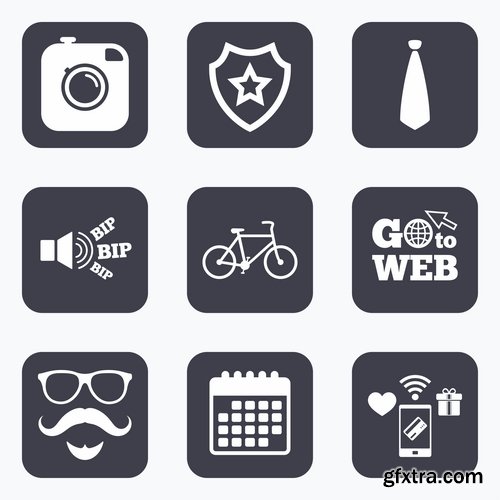 Collection of vector icons flat picture on various subjects 5- 25 EPS