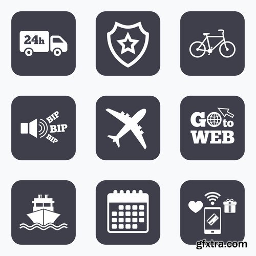 Collection of vector icons flat picture on various subjects 5- 25 EPS