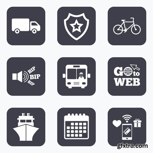 Collection of vector icons flat picture on various subjects 5- 25 EPS