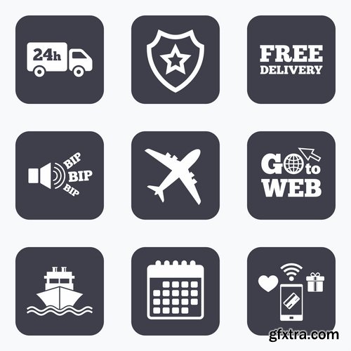 Collection of vector icons flat picture on various subjects 5- 25 EPS