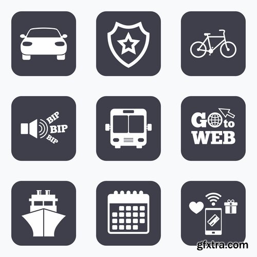 Collection of vector icons flat picture on various subjects 5- 25 EPS