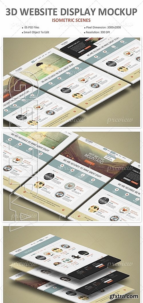 3D Website Display Mockup 2837