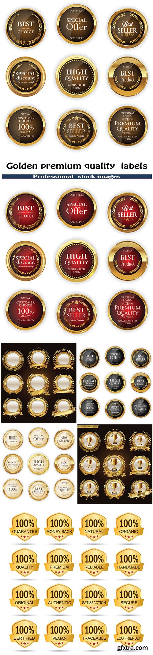 Golden premium quality  labels