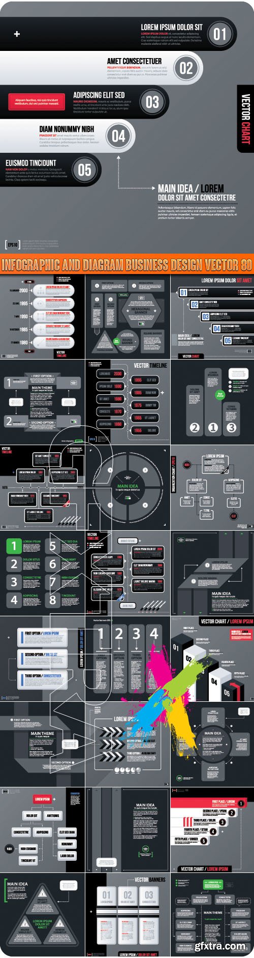 Infographic and diagram business design vector 80