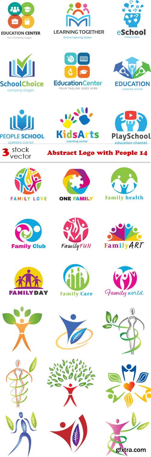 Vectors - Abstract Logo with People 14