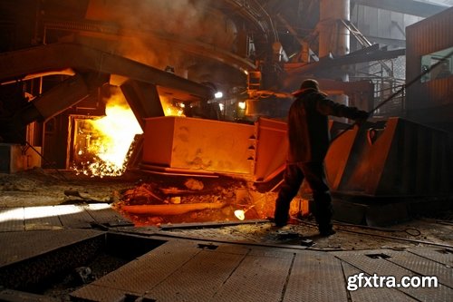 Collection steelmaker metallurgical blast furnace melting metal factory factory worker 25 HQ Jpeg