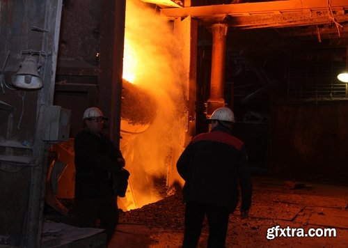 Collection steelmaker metallurgical blast furnace melting metal factory factory worker 25 HQ Jpeg