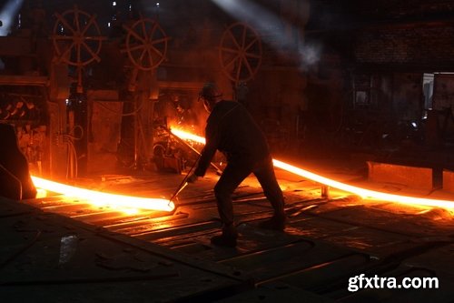 Collection steelmaker metallurgical blast furnace melting metal factory factory worker 25 HQ Jpeg