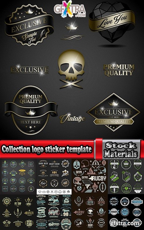 Collection logo sticker template banner icon 25 EPS