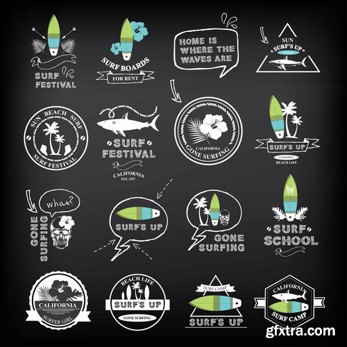 Collection logo sticker template banner icon 25 EPS